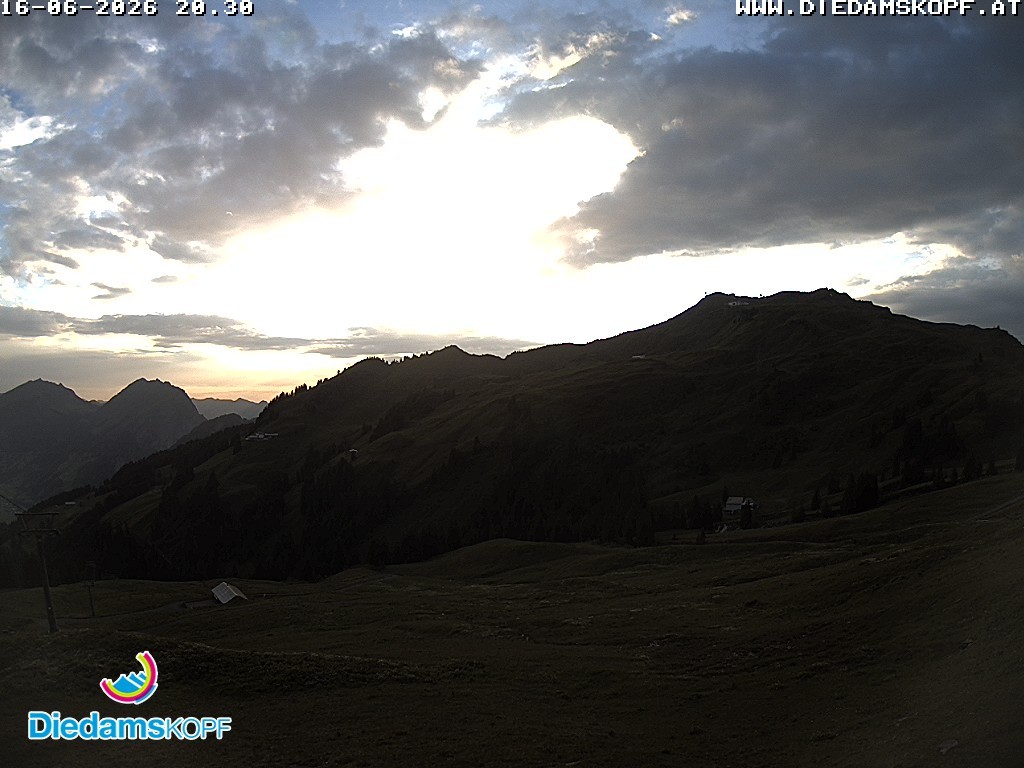 Archived image Webcam Diedamskopf: Panoramic view Breitenalpe