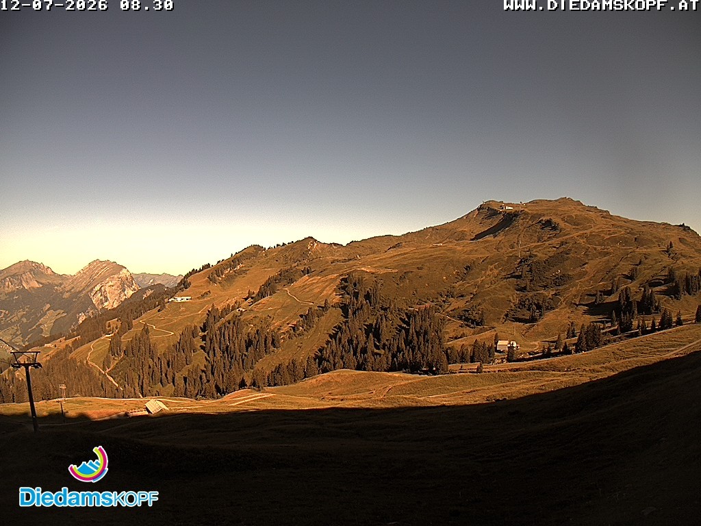 Archived image Webcam Diedamskopf: Panoramic view Breitenalpe