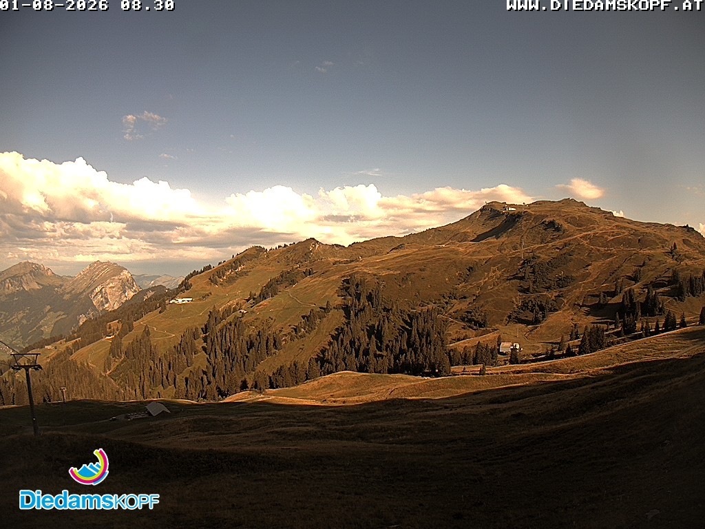 Archived image Webcam Diedamskopf: Panoramic view Breitenalpe