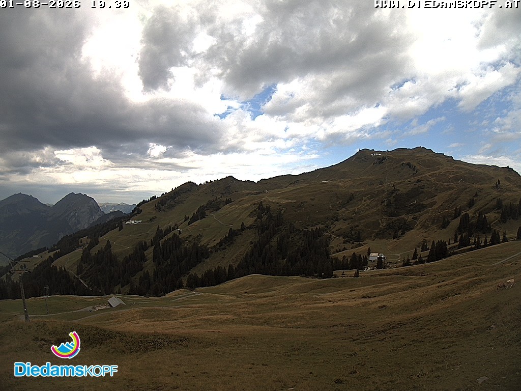 Archived image Webcam Diedamskopf: Panoramic view Breitenalpe