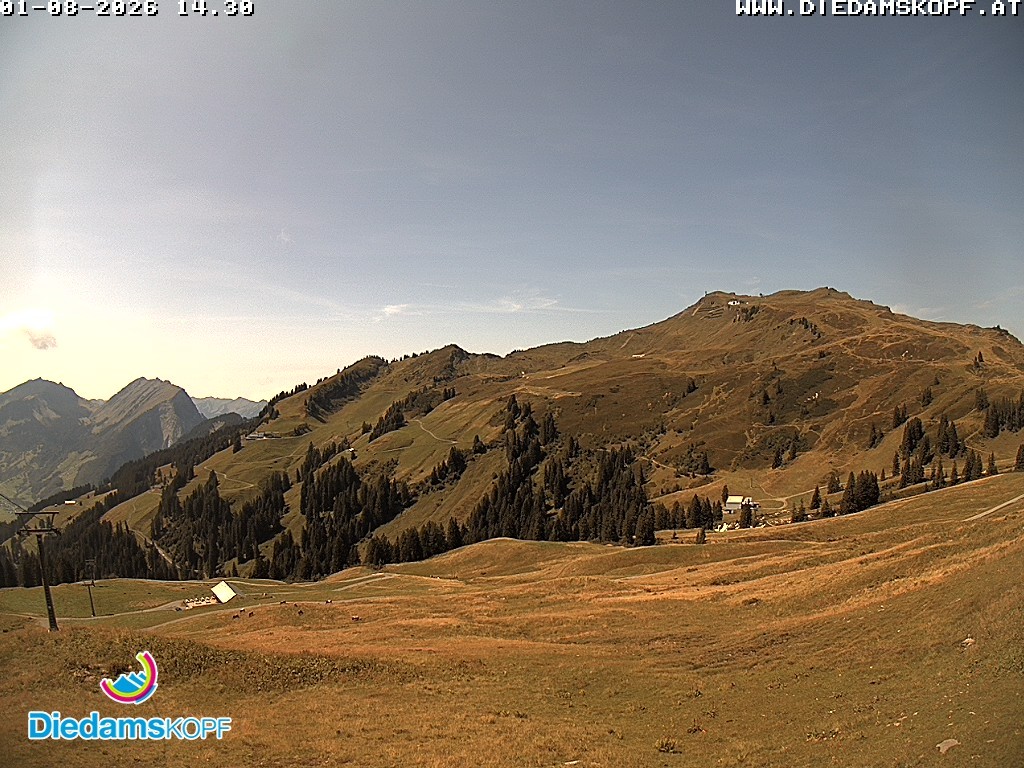 Archived image Webcam Diedamskopf: Panoramic view Breitenalpe