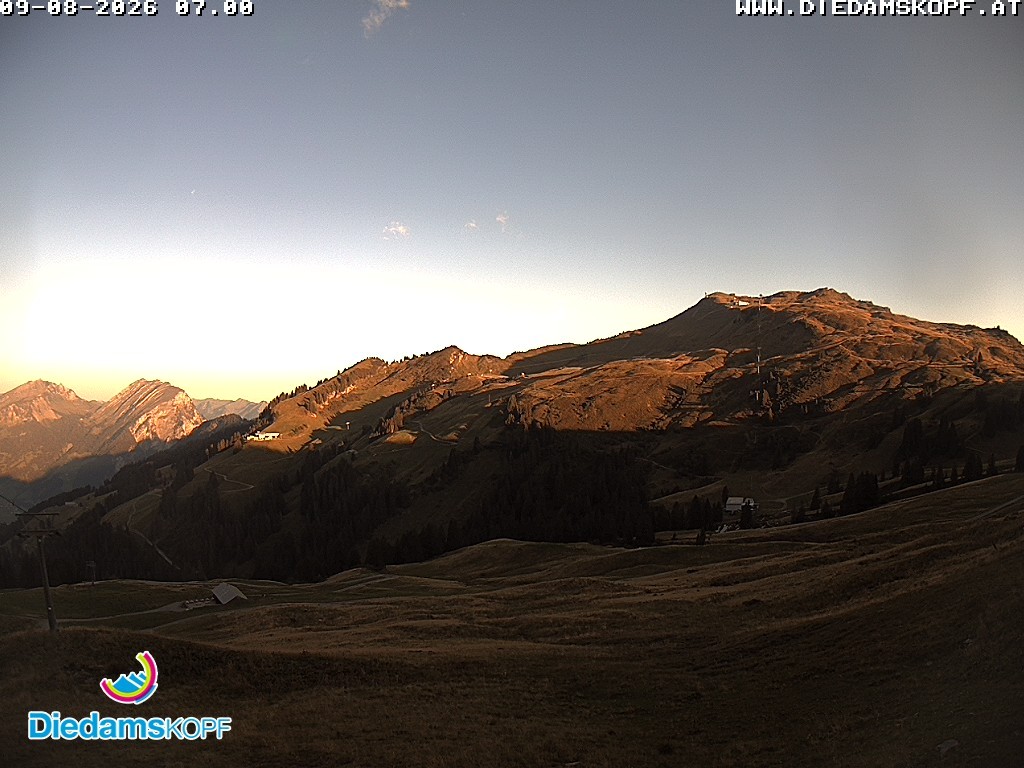 Archived image Webcam Diedamskopf: Panoramic view Breitenalpe