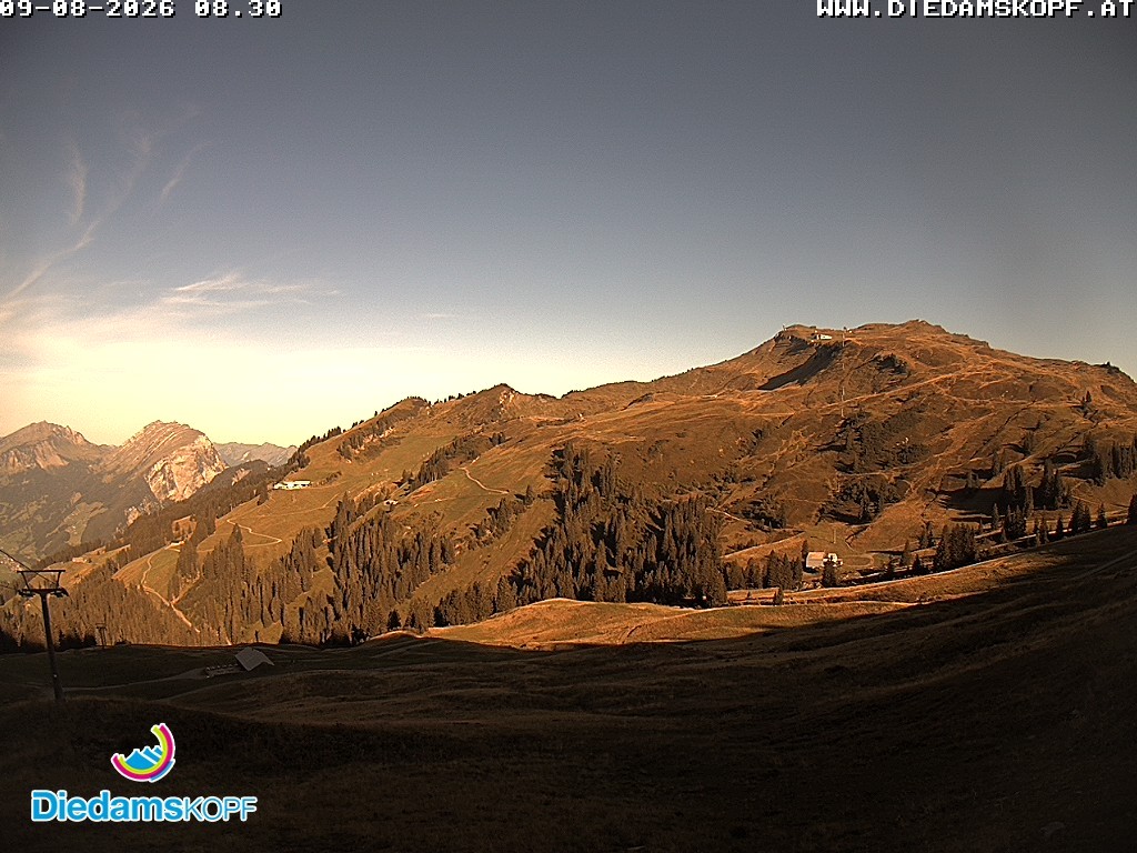 Archived image Webcam Diedamskopf: Panoramic view Breitenalpe