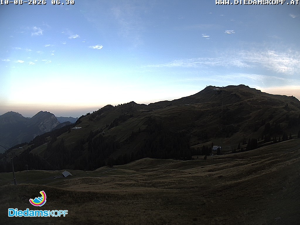 Archived image Webcam Diedamskopf: Panoramic view Breitenalpe