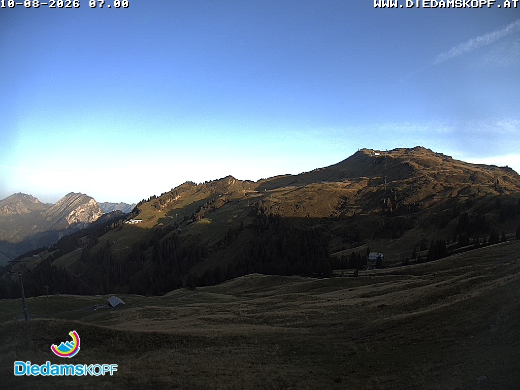Archived image Webcam Diedamskopf: Panoramic view Breitenalpe