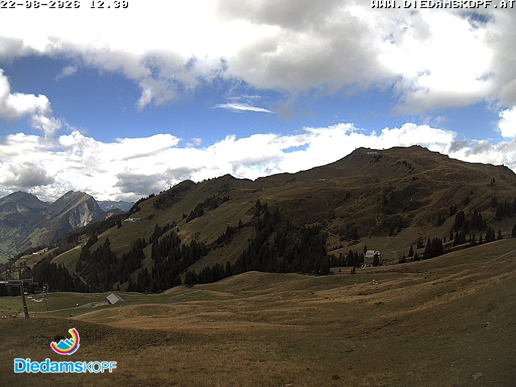 Archived image Webcam Diedamskopf: Panoramic view Breitenalpe