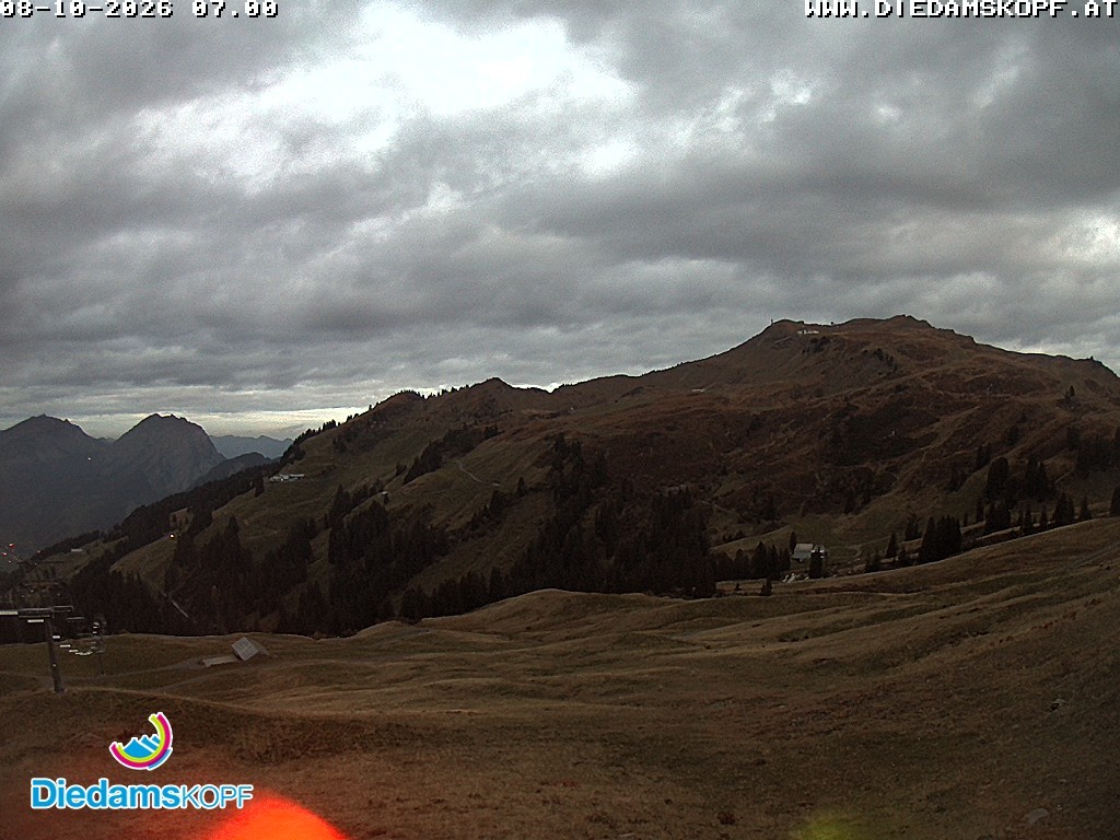 Archived image Webcam Diedamskopf: Panoramic view Breitenalpe