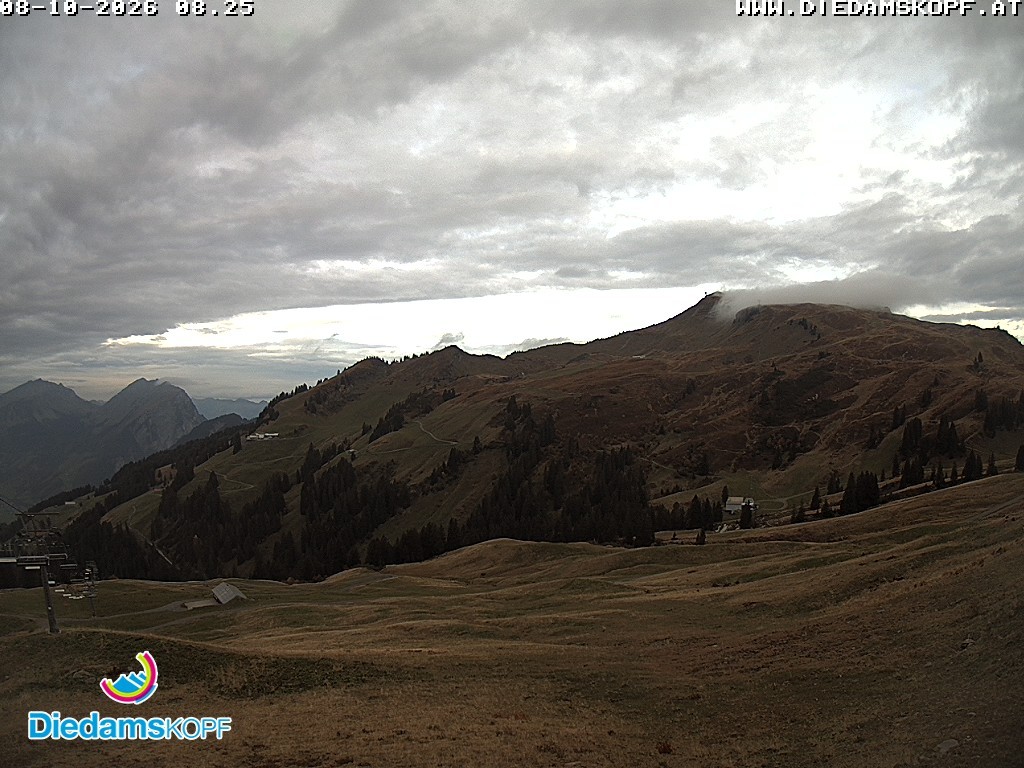 Archived image Webcam Diedamskopf: Panoramic view Breitenalpe