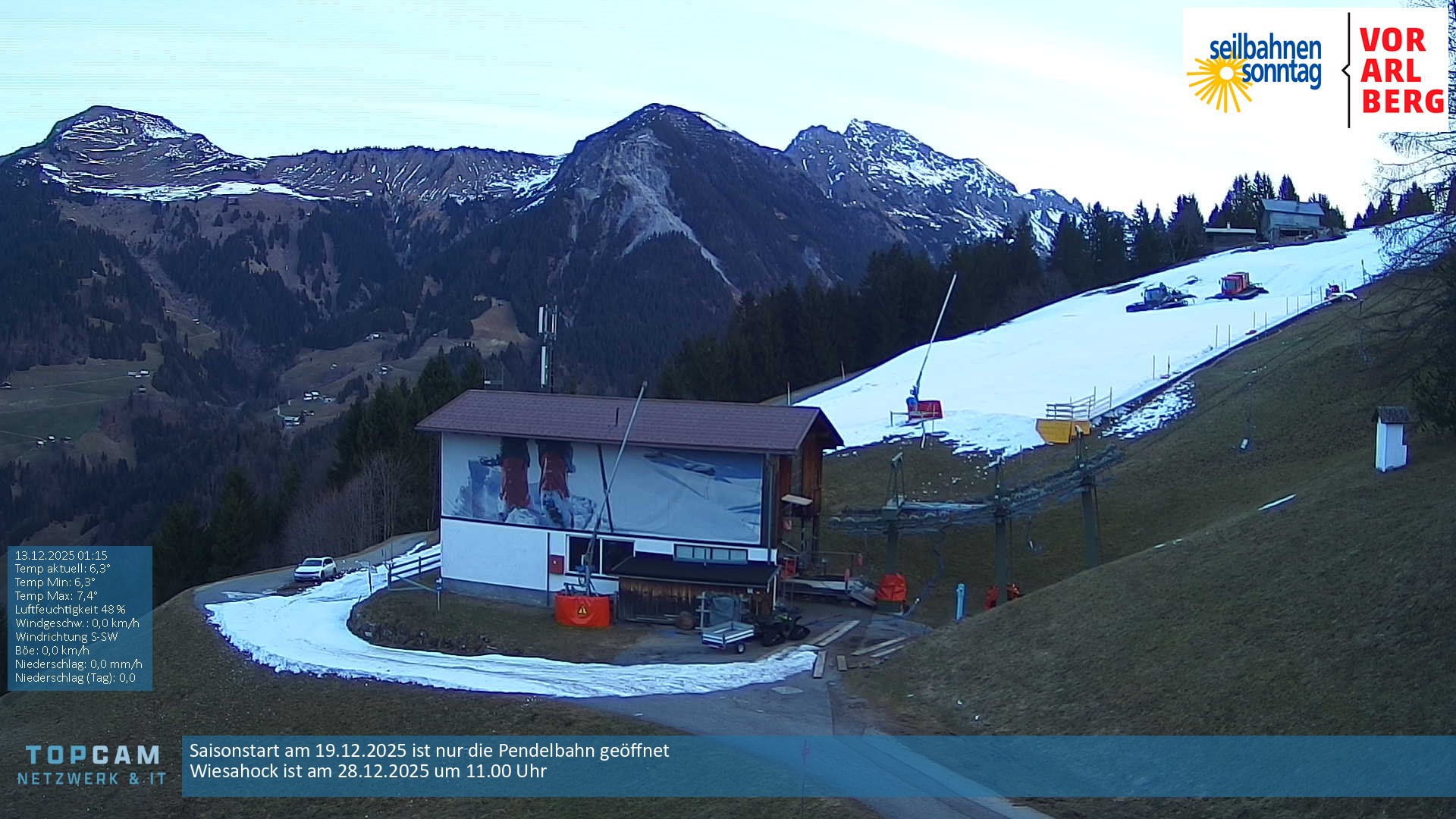 Archiv Foto Webcam Bergstation Pendelbahn in Sonntag