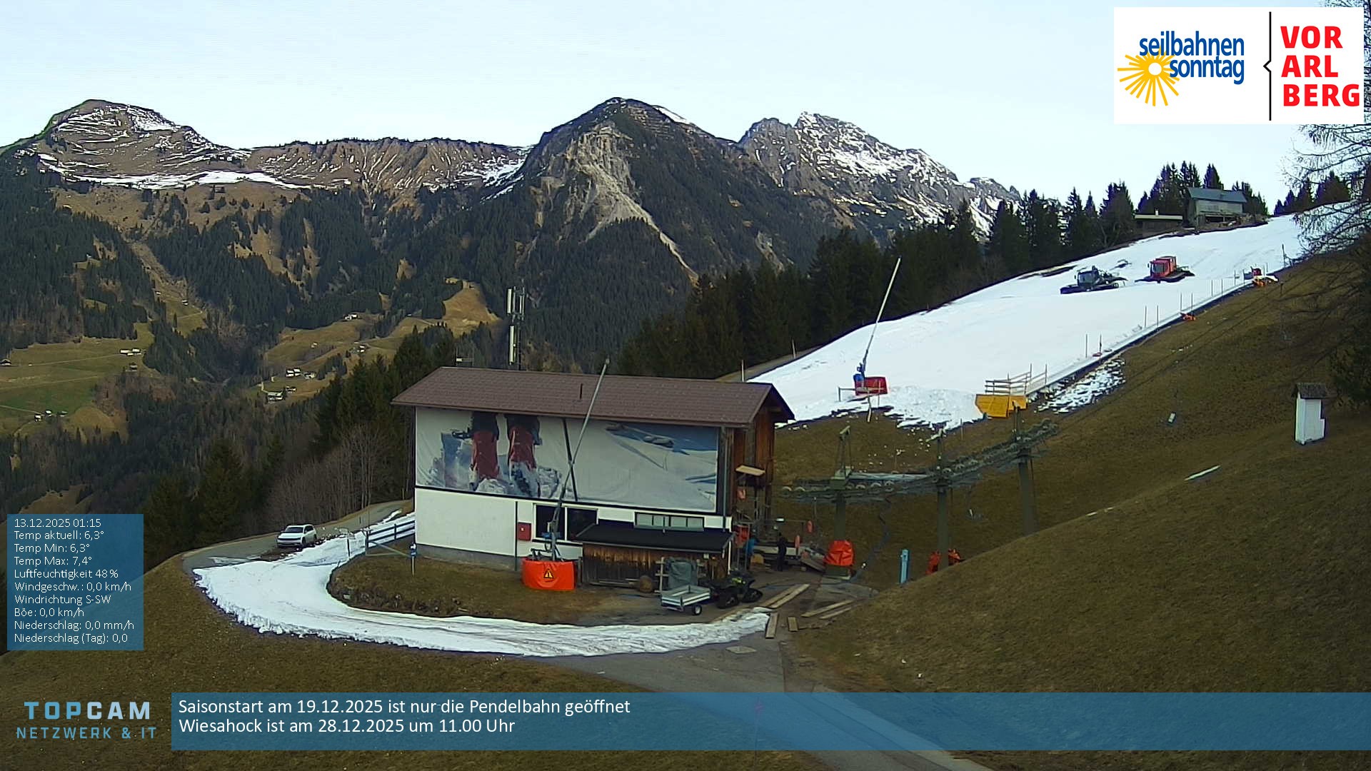 Archiv Foto Webcam Bergstation Pendelbahn in Sonntag
