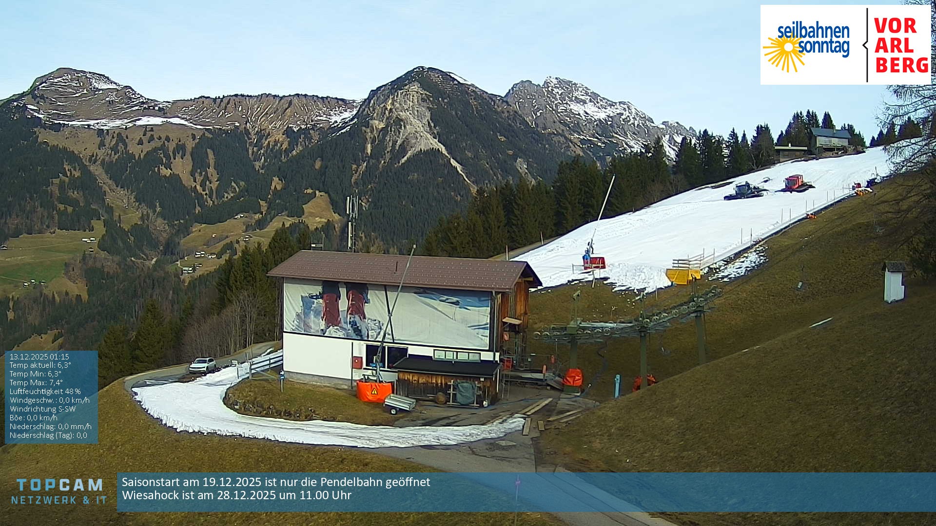 Archiv Foto Webcam Bergstation Pendelbahn in Sonntag
