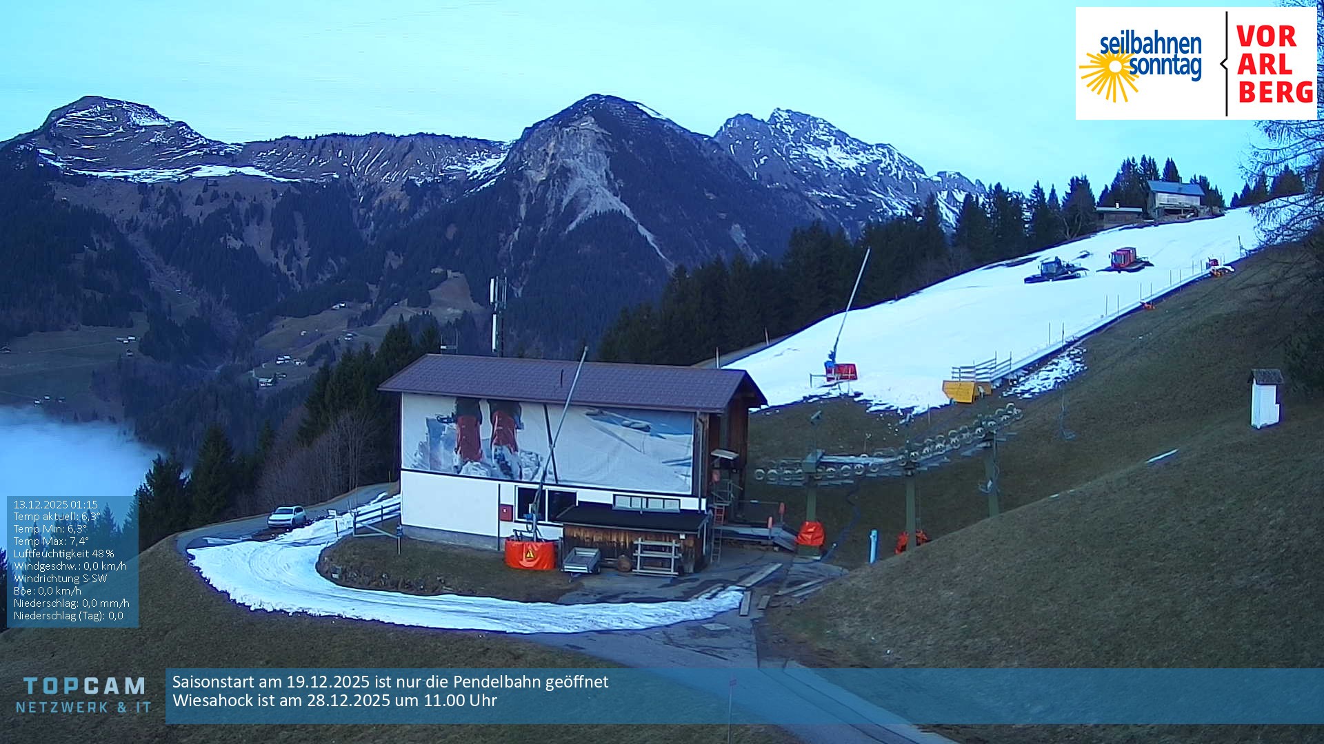 Archiv Foto Webcam Bergstation Pendelbahn in Sonntag