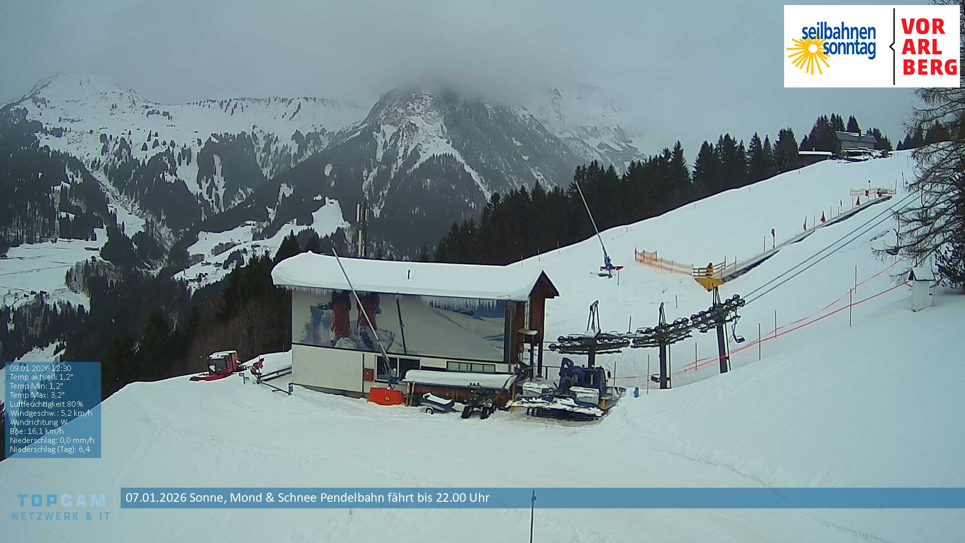 Archiv Foto Webcam Bergstation Pendelbahn in Sonntag