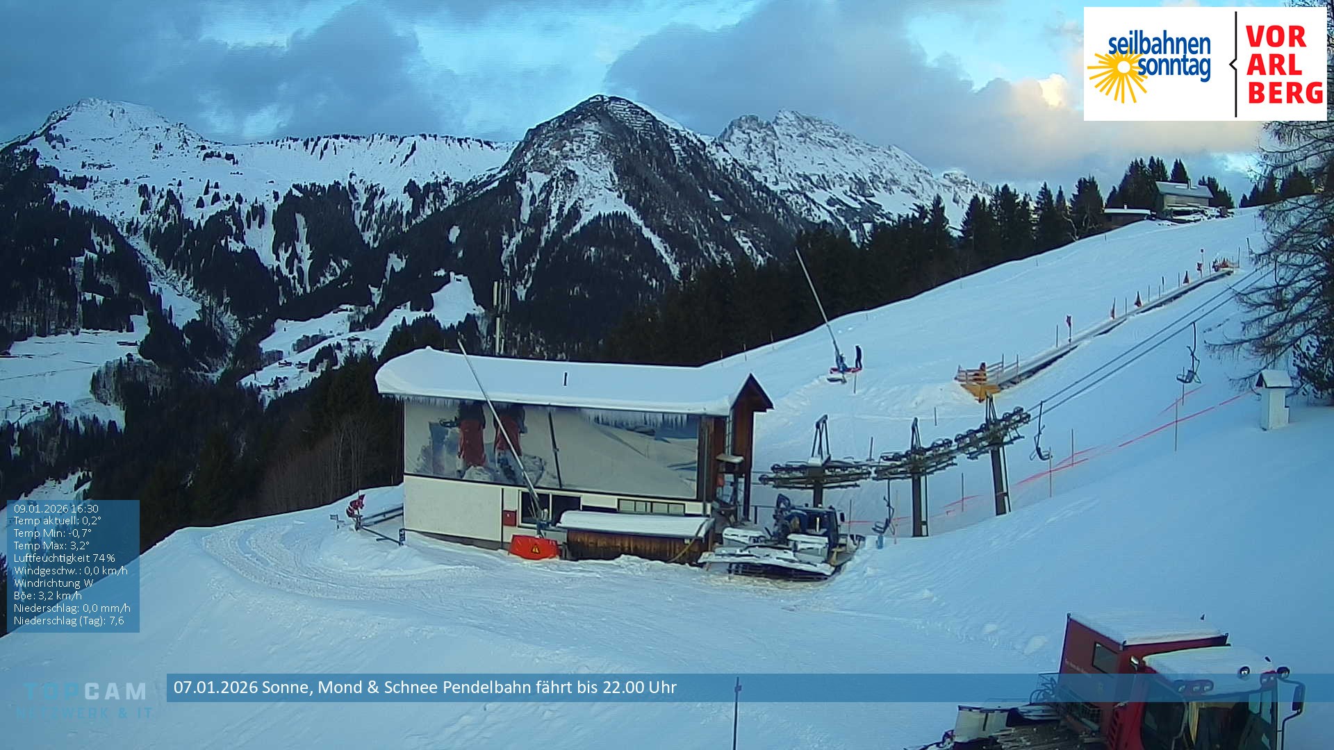Archiv Foto Webcam Bergstation Pendelbahn in Sonntag