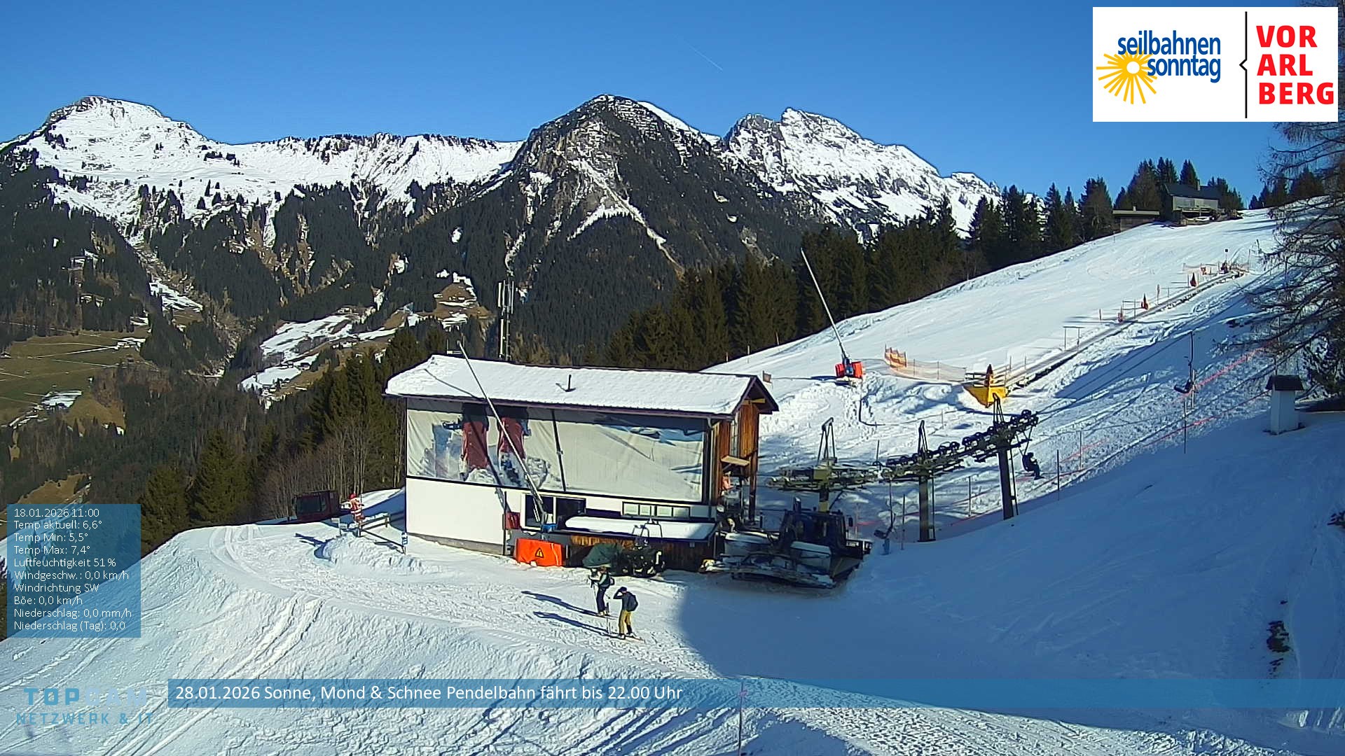 Archiv Foto Webcam Bergstation Pendelbahn in Sonntag