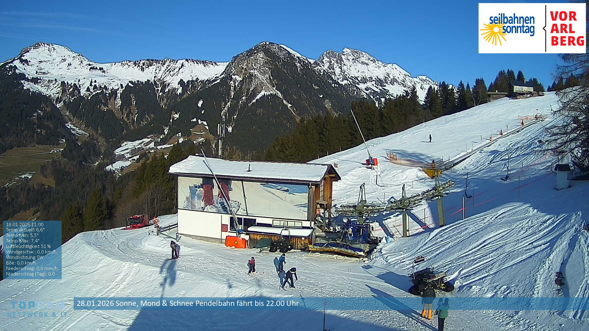 Archiv Foto Webcam Bergstation Pendelbahn in Sonntag