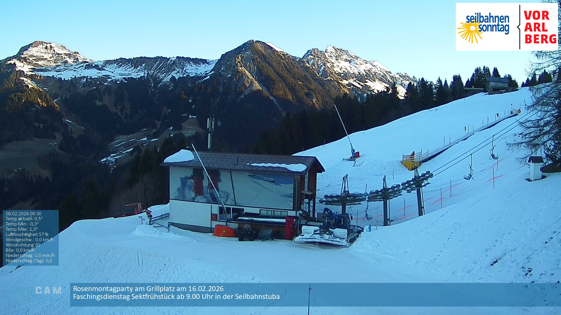 Archiv Foto Webcam Bergstation Pendelbahn in Sonntag