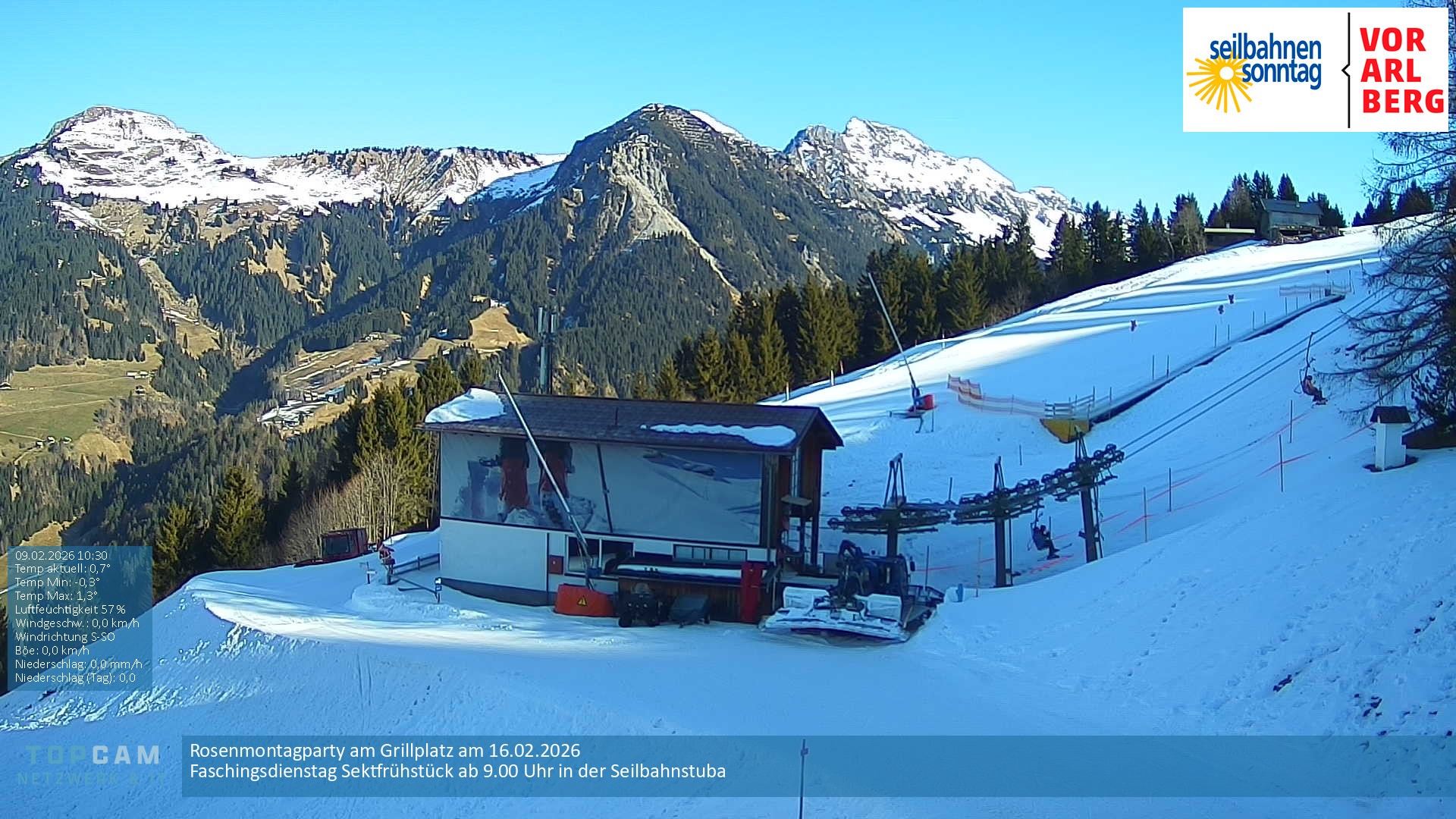 Archiv Foto Webcam Bergstation Pendelbahn in Sonntag