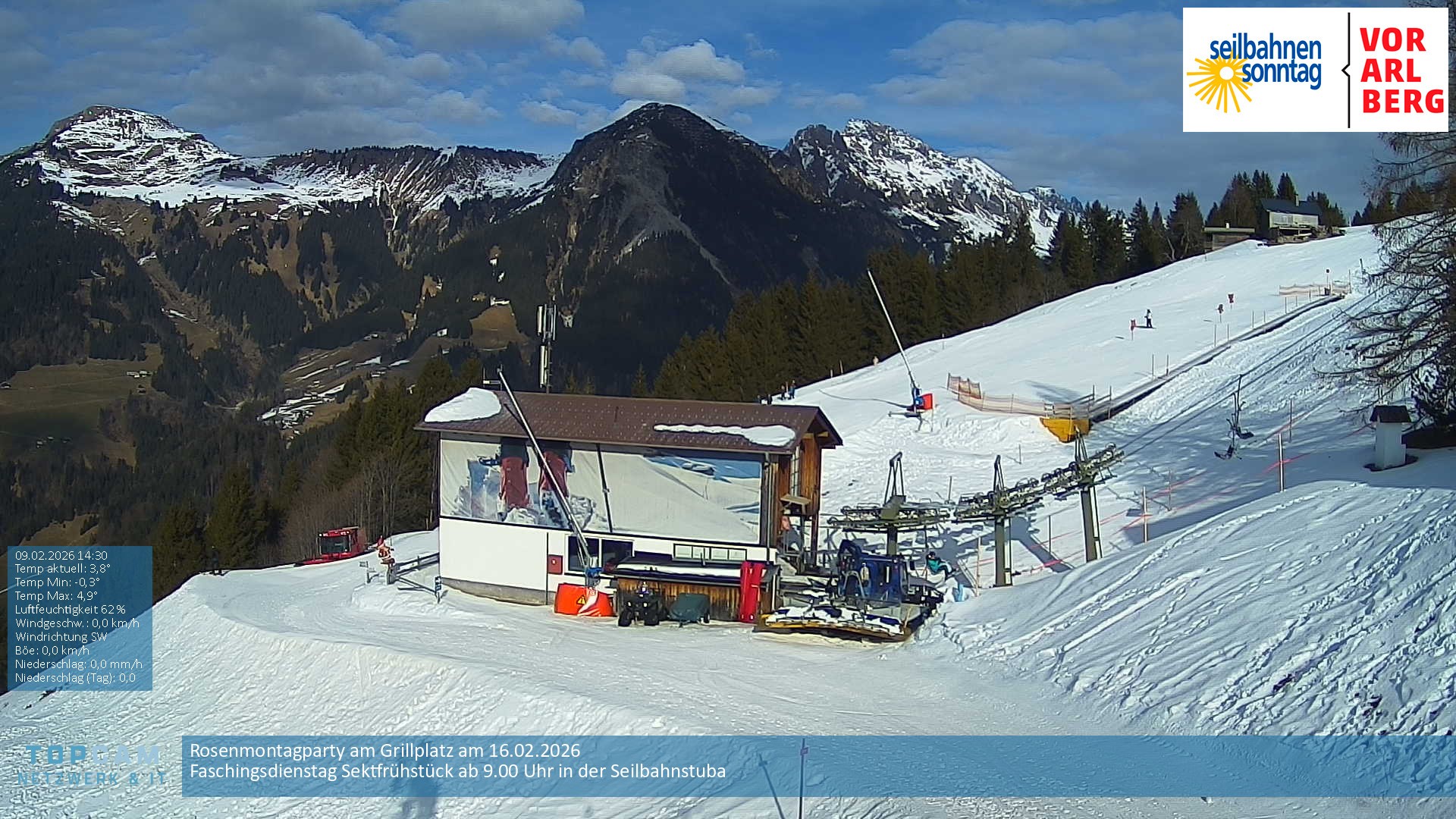 Archiv Foto Webcam Bergstation Pendelbahn in Sonntag