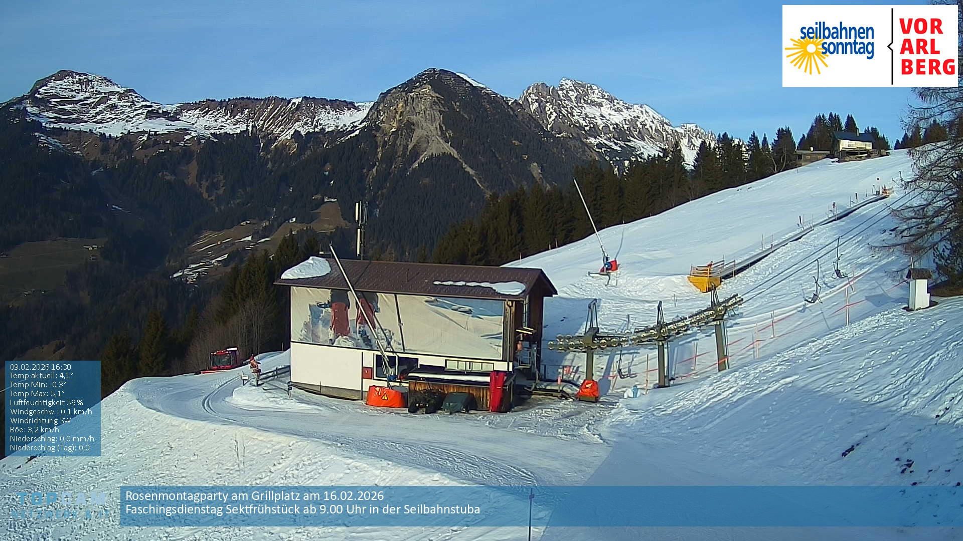 Archiv Foto Webcam Bergstation Pendelbahn in Sonntag