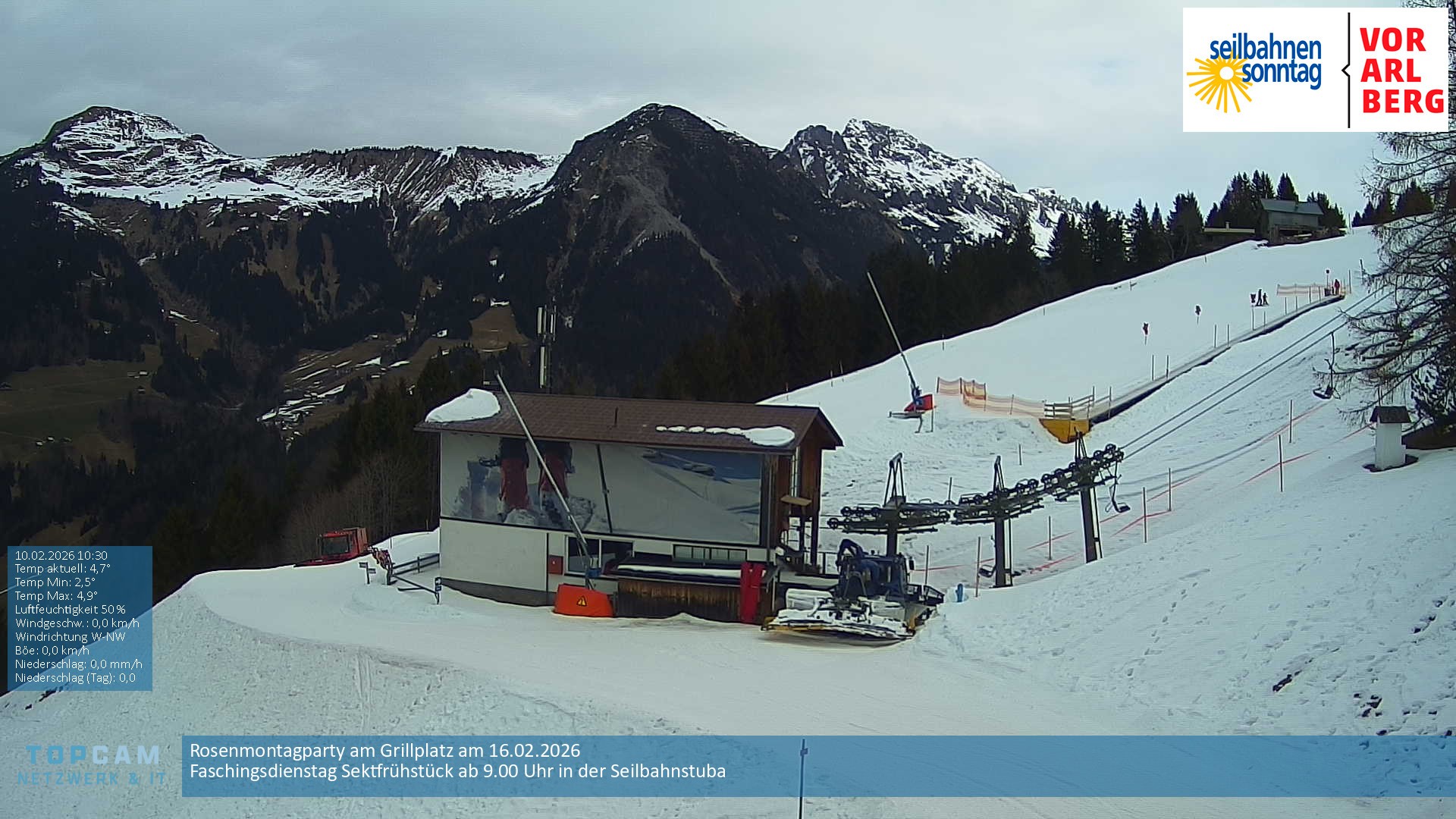 Archiv Foto Webcam Bergstation Pendelbahn in Sonntag
