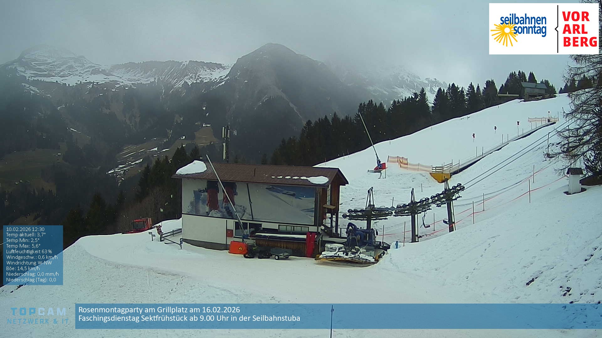 Archiv Foto Webcam Bergstation Pendelbahn in Sonntag