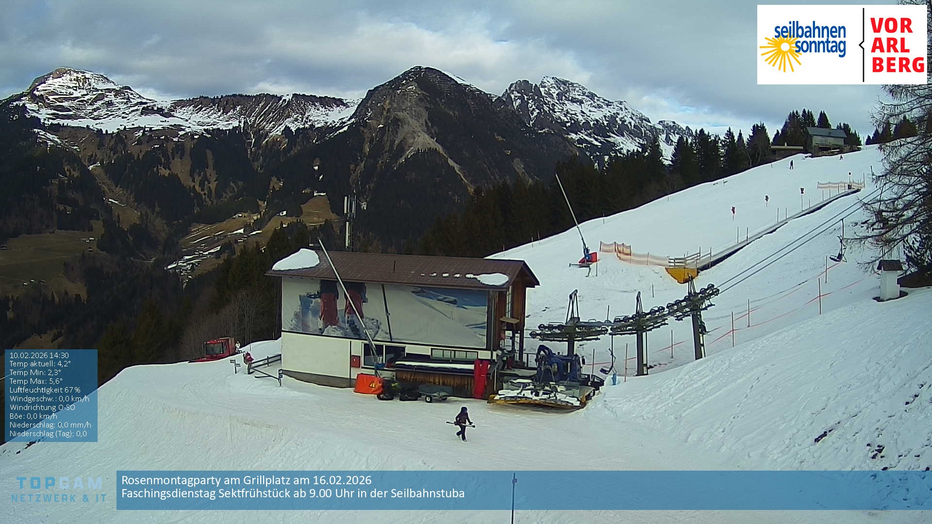 Archiv Foto Webcam Bergstation Pendelbahn in Sonntag