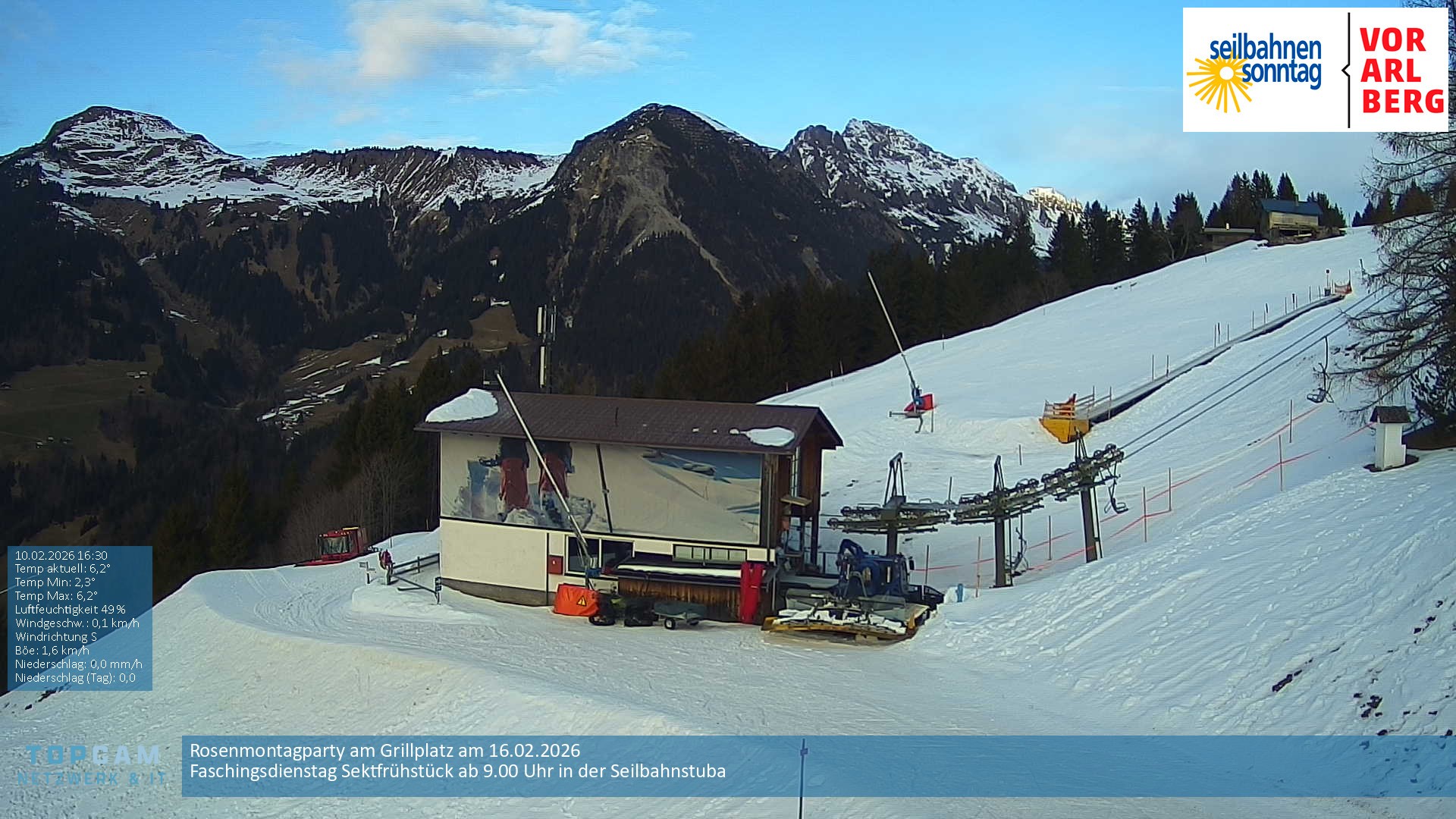 Archiv Foto Webcam Bergstation Pendelbahn in Sonntag