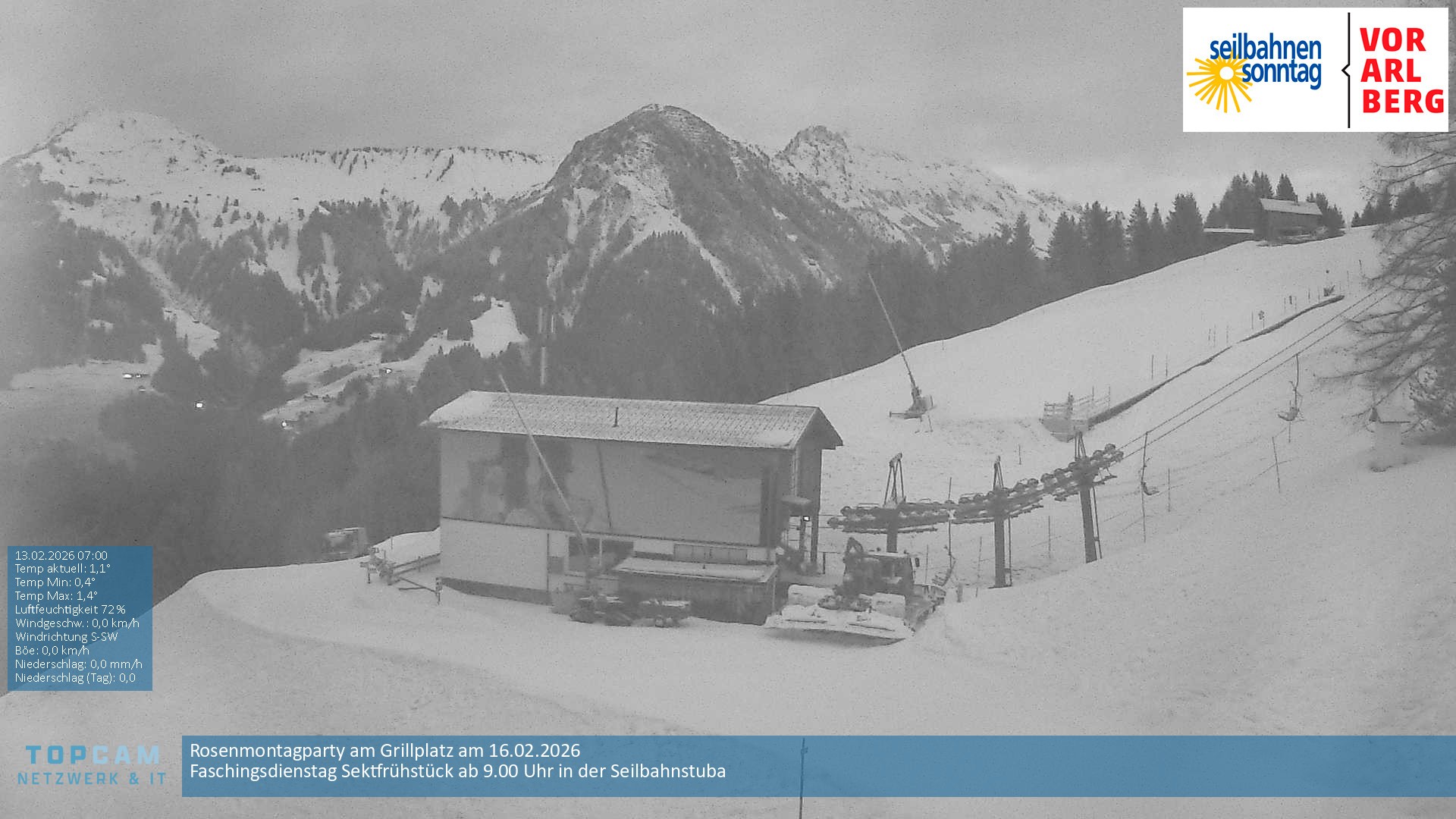 Archiv Foto Webcam Bergstation Pendelbahn in Sonntag