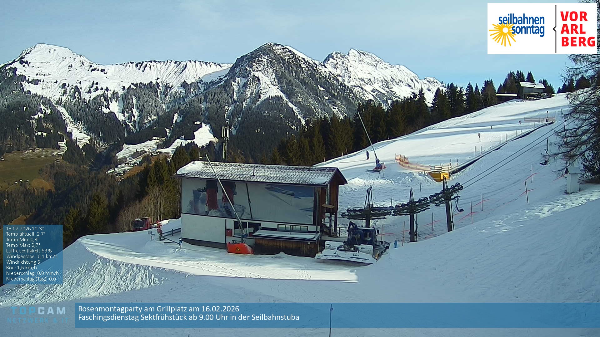 Archiv Foto Webcam Bergstation Pendelbahn in Sonntag