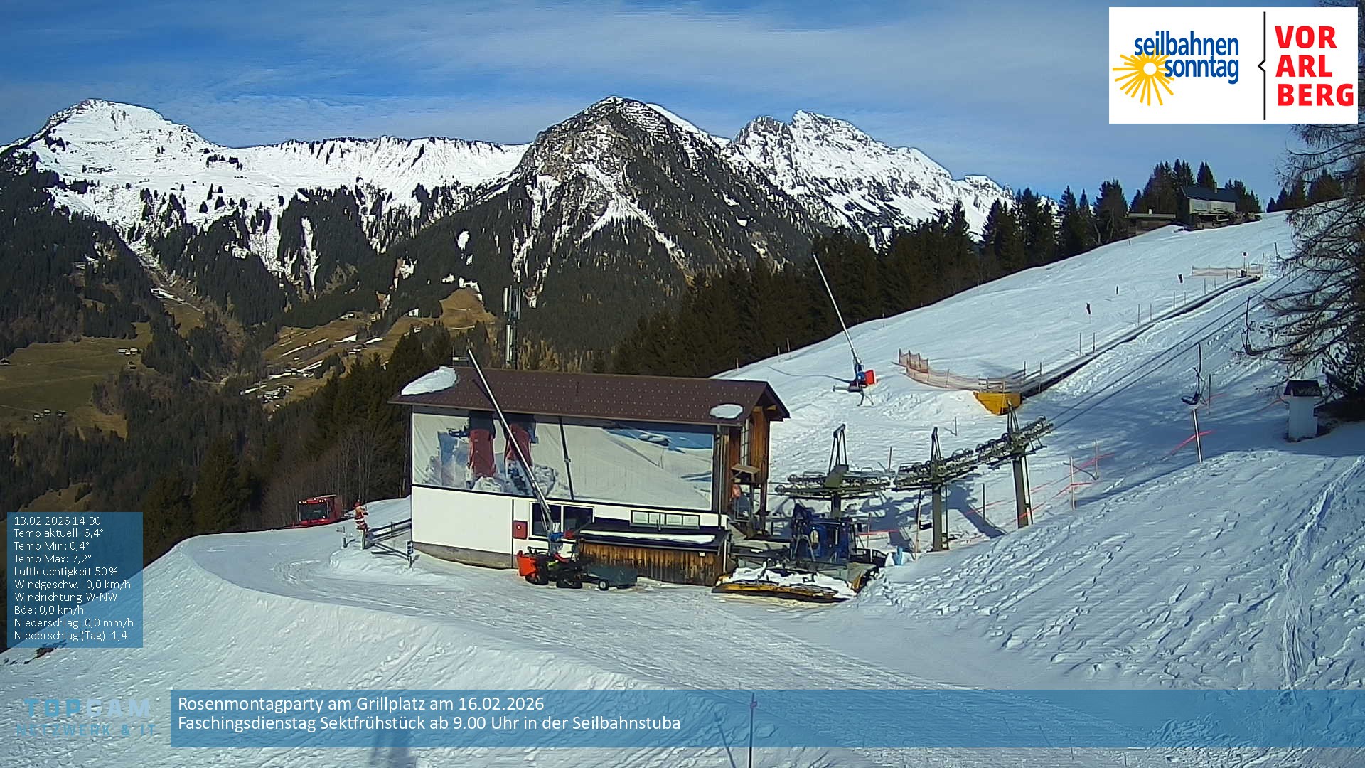 Archiv Foto Webcam Bergstation Pendelbahn in Sonntag