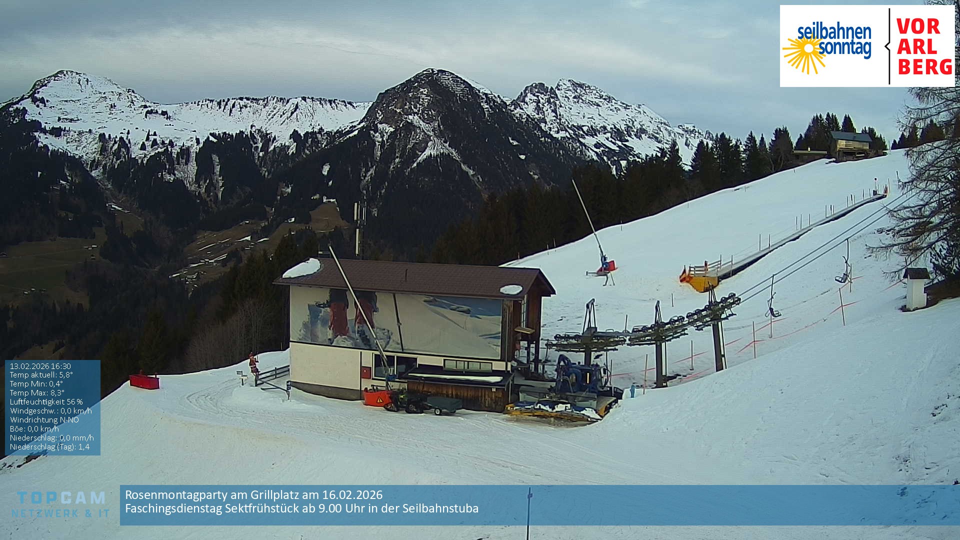 Archiv Foto Webcam Bergstation Pendelbahn in Sonntag
