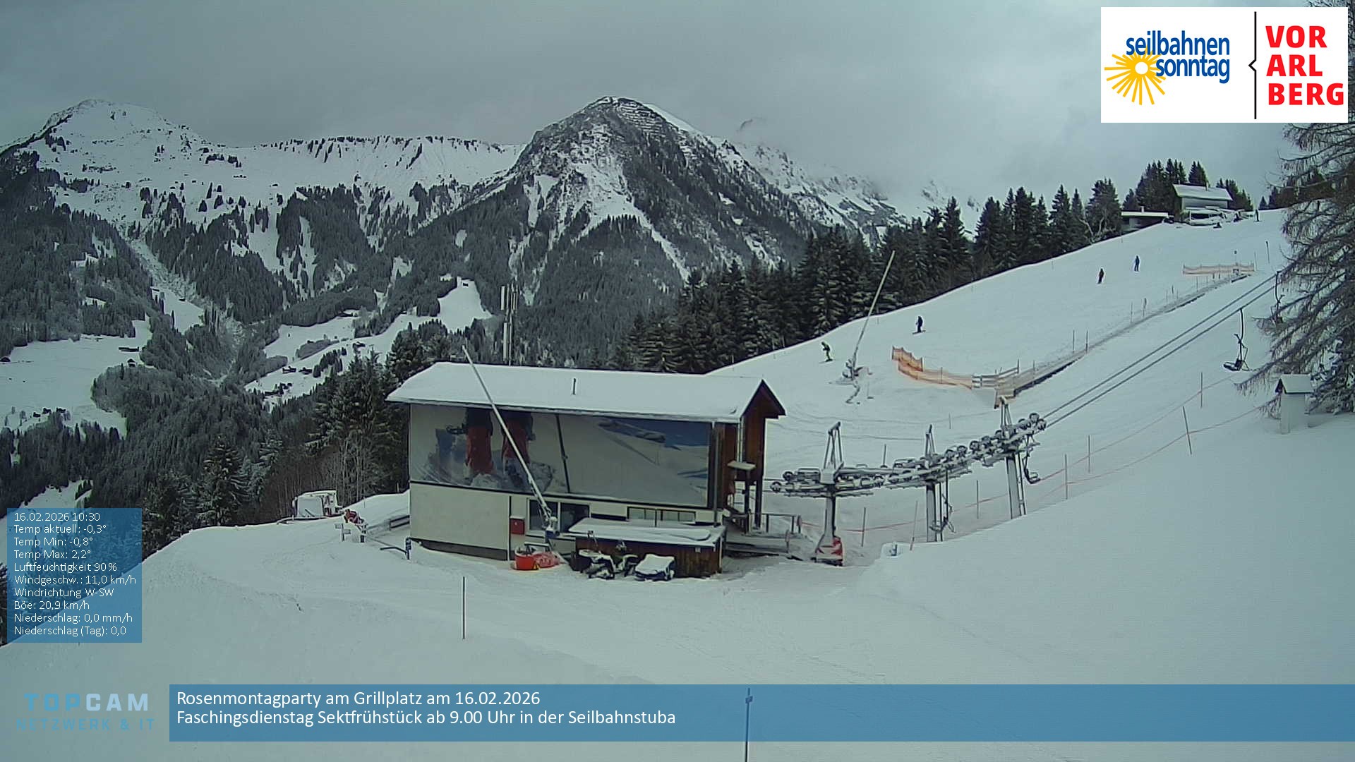 Archiv Foto Webcam Bergstation Pendelbahn in Sonntag