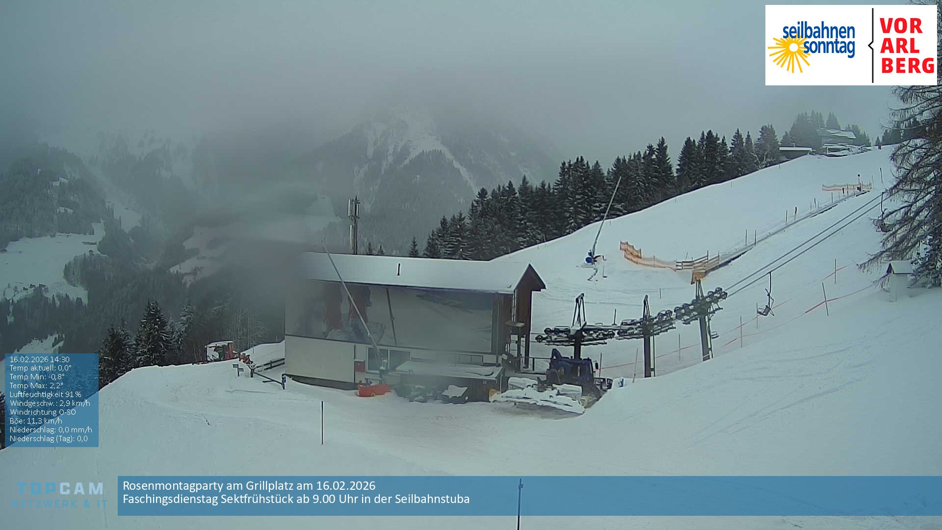 Archiv Foto Webcam Bergstation Pendelbahn in Sonntag