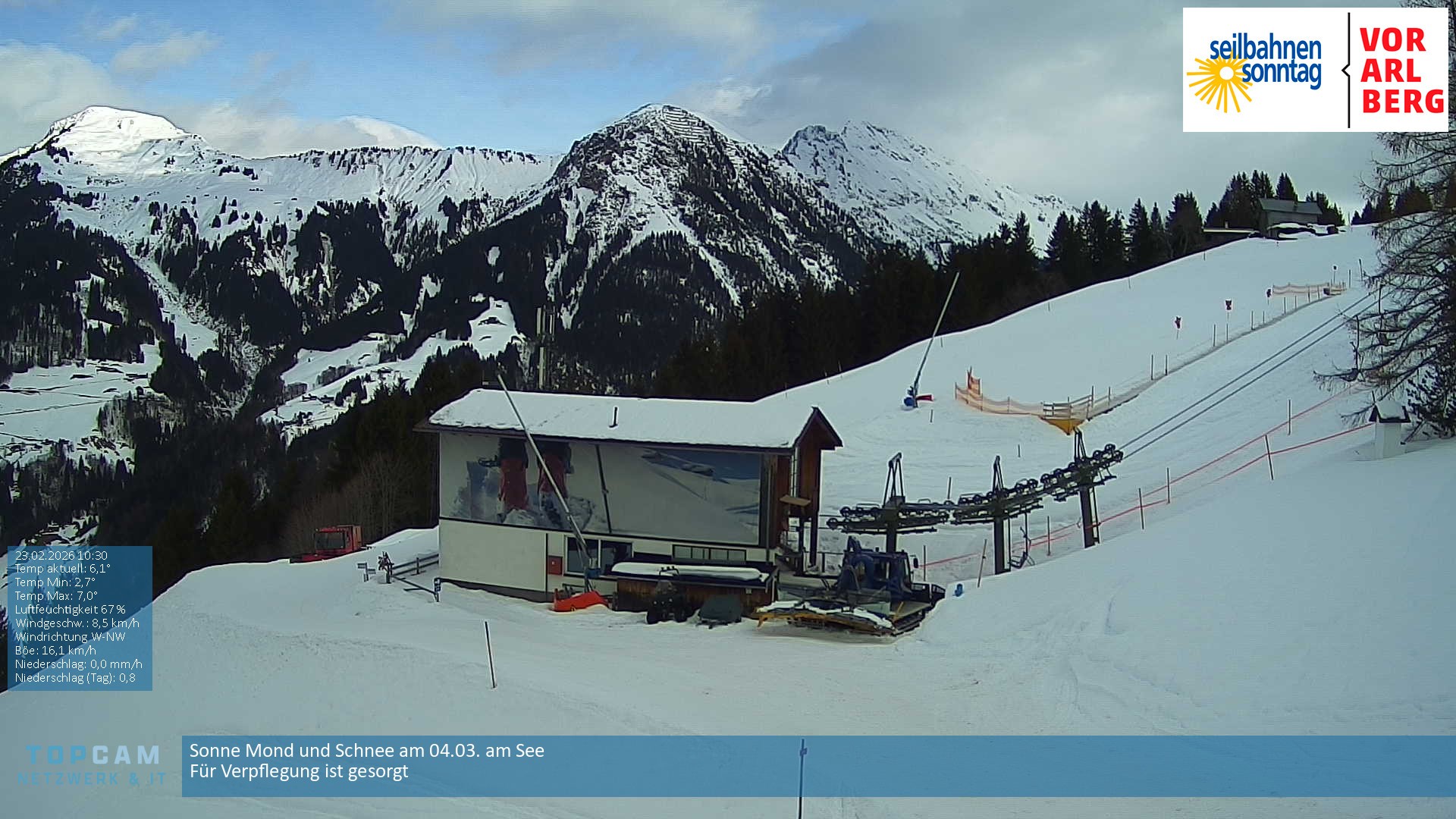 Archiv Foto Webcam Bergstation Pendelbahn in Sonntag