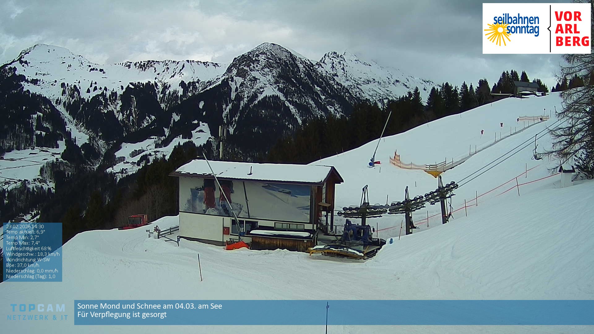 Archiv Foto Webcam Bergstation Pendelbahn in Sonntag