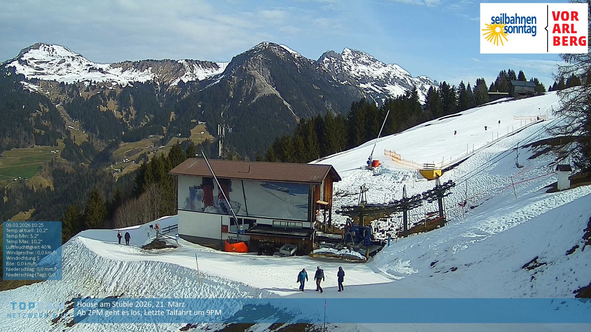 Archiv Foto Webcam Bergstation Pendelbahn in Sonntag