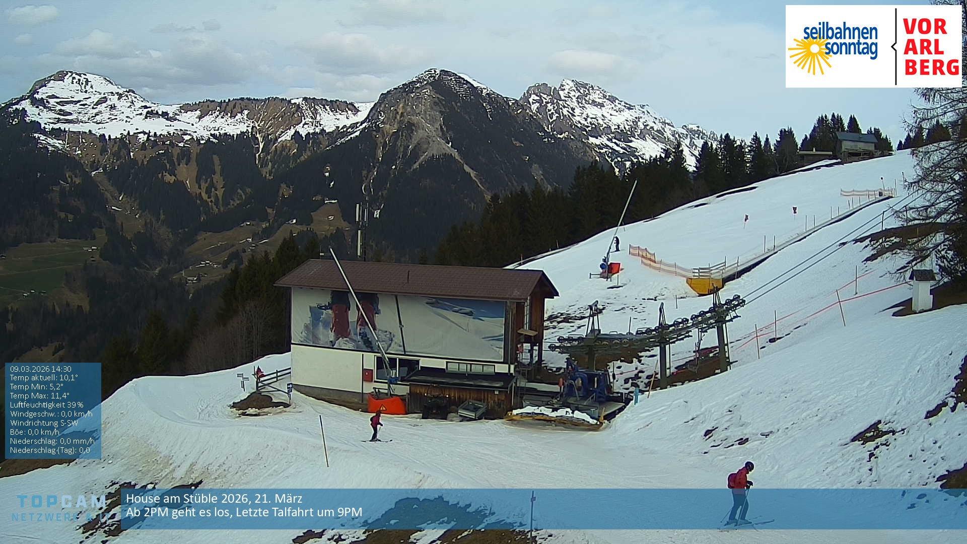 Archiv Foto Webcam Bergstation Pendelbahn in Sonntag