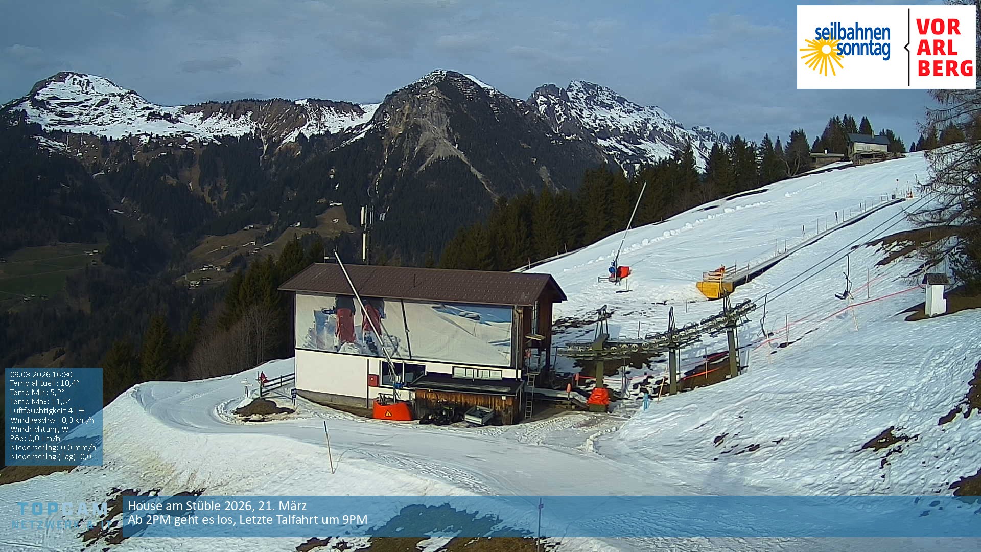 Archiv Foto Webcam Bergstation Pendelbahn in Sonntag