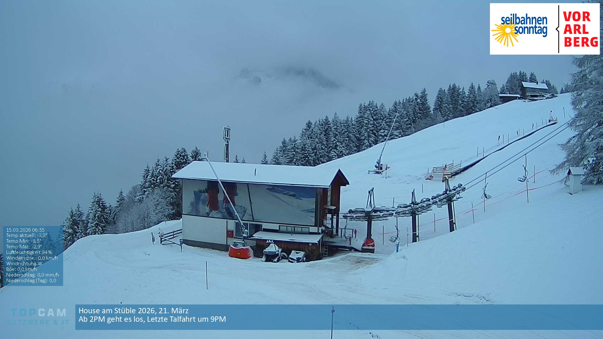 Archiv Foto Webcam Bergstation Pendelbahn in Sonntag