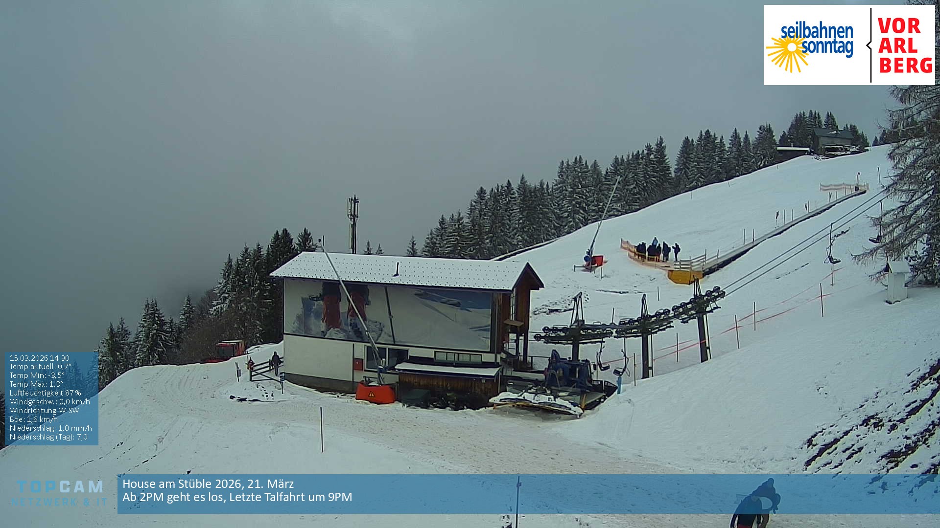 Archiv Foto Webcam Bergstation Pendelbahn in Sonntag