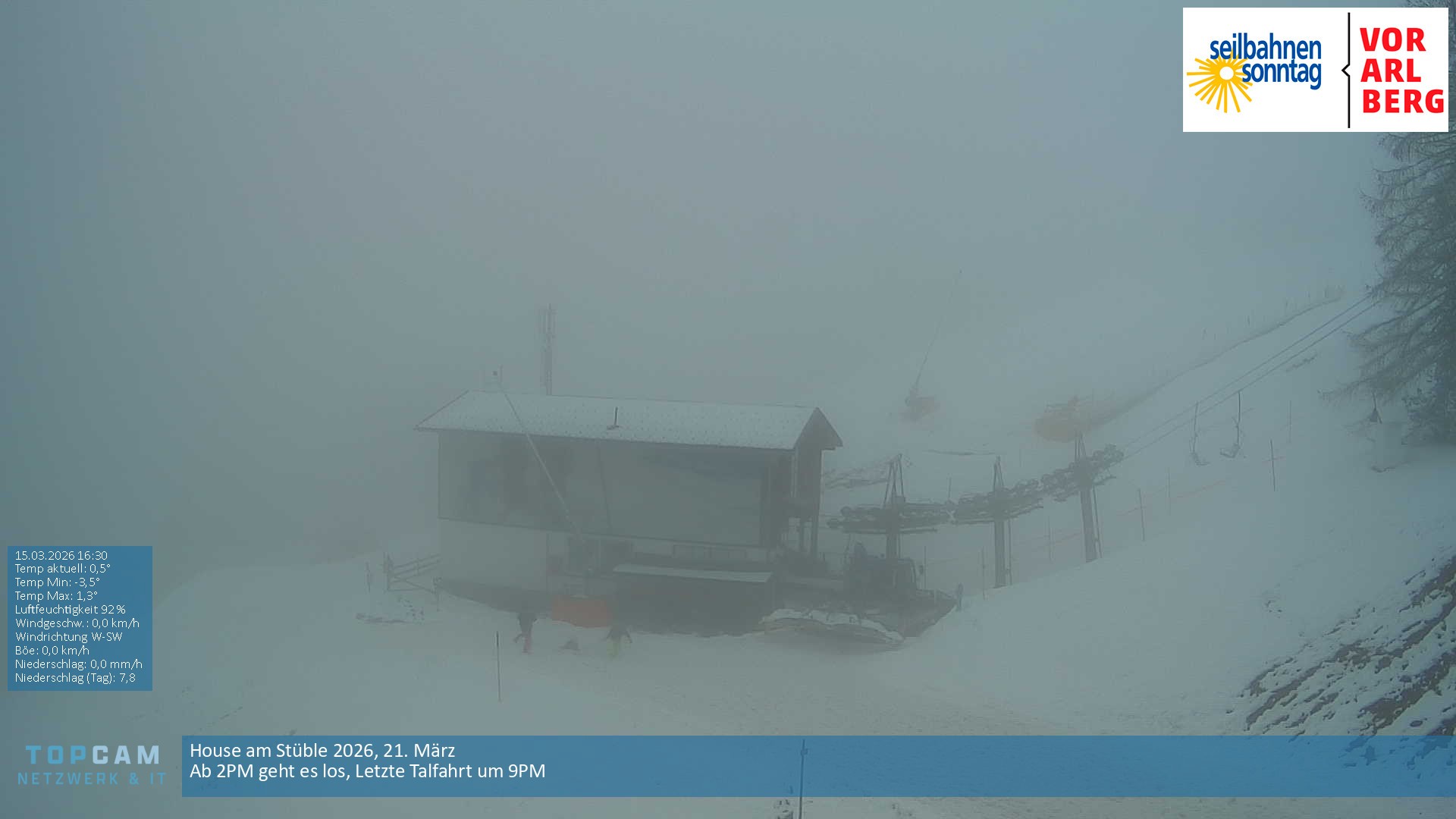 Archiv Foto Webcam Bergstation Pendelbahn in Sonntag