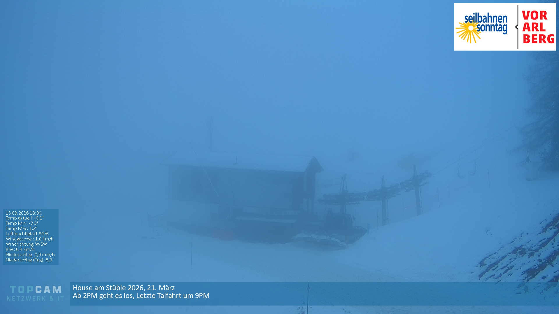 Archiv Foto Webcam Bergstation Pendelbahn in Sonntag