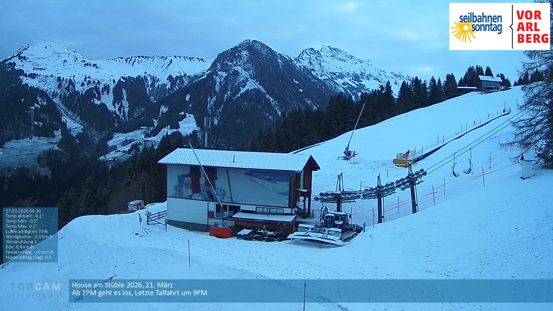 Archiv Foto Webcam Bergstation Pendelbahn in Sonntag