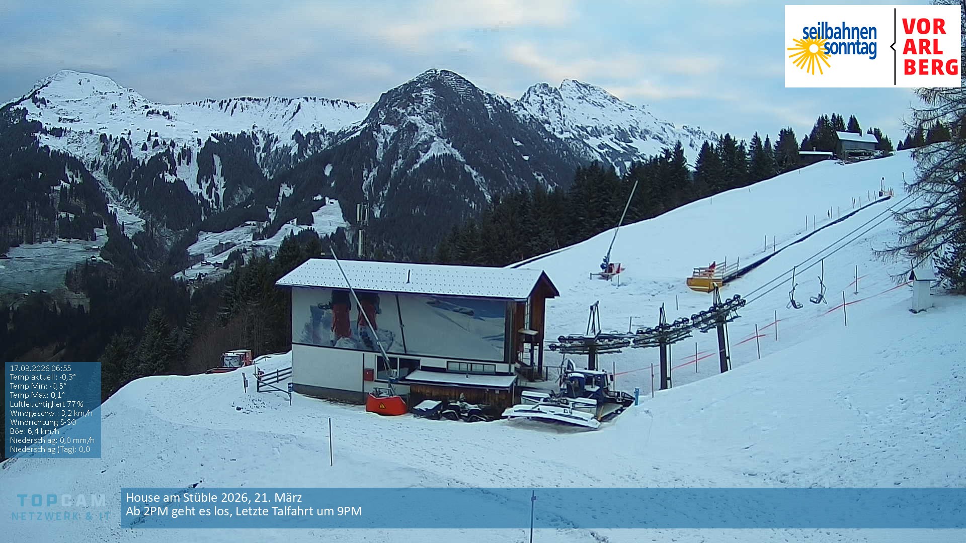 Archiv Foto Webcam Bergstation Pendelbahn in Sonntag