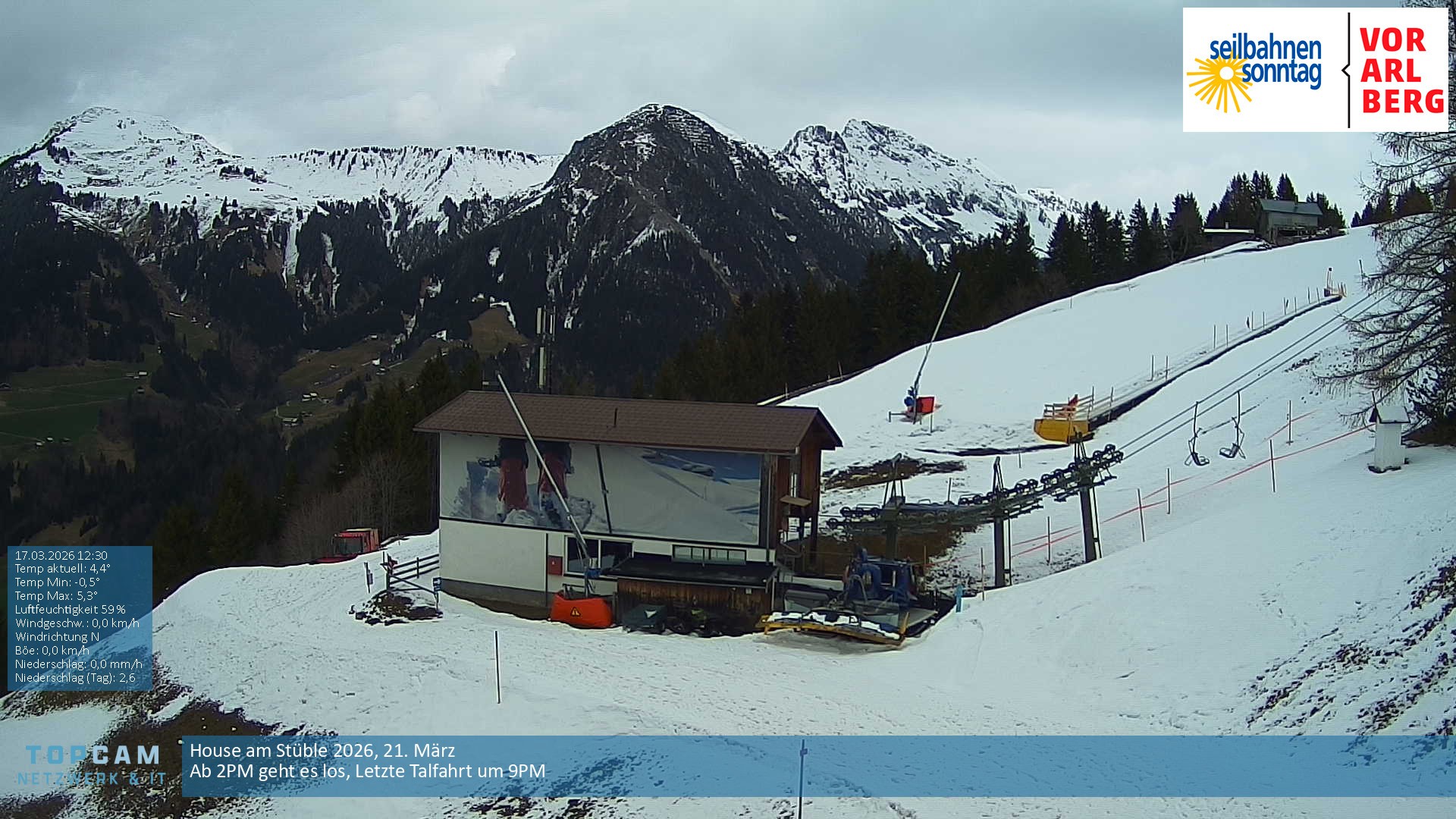 Archiv Foto Webcam Bergstation Pendelbahn in Sonntag