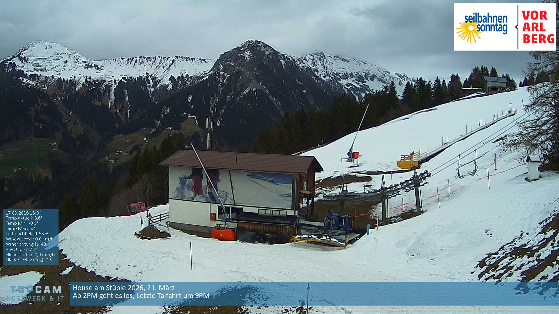 Archiv Foto Webcam Bergstation Pendelbahn in Sonntag