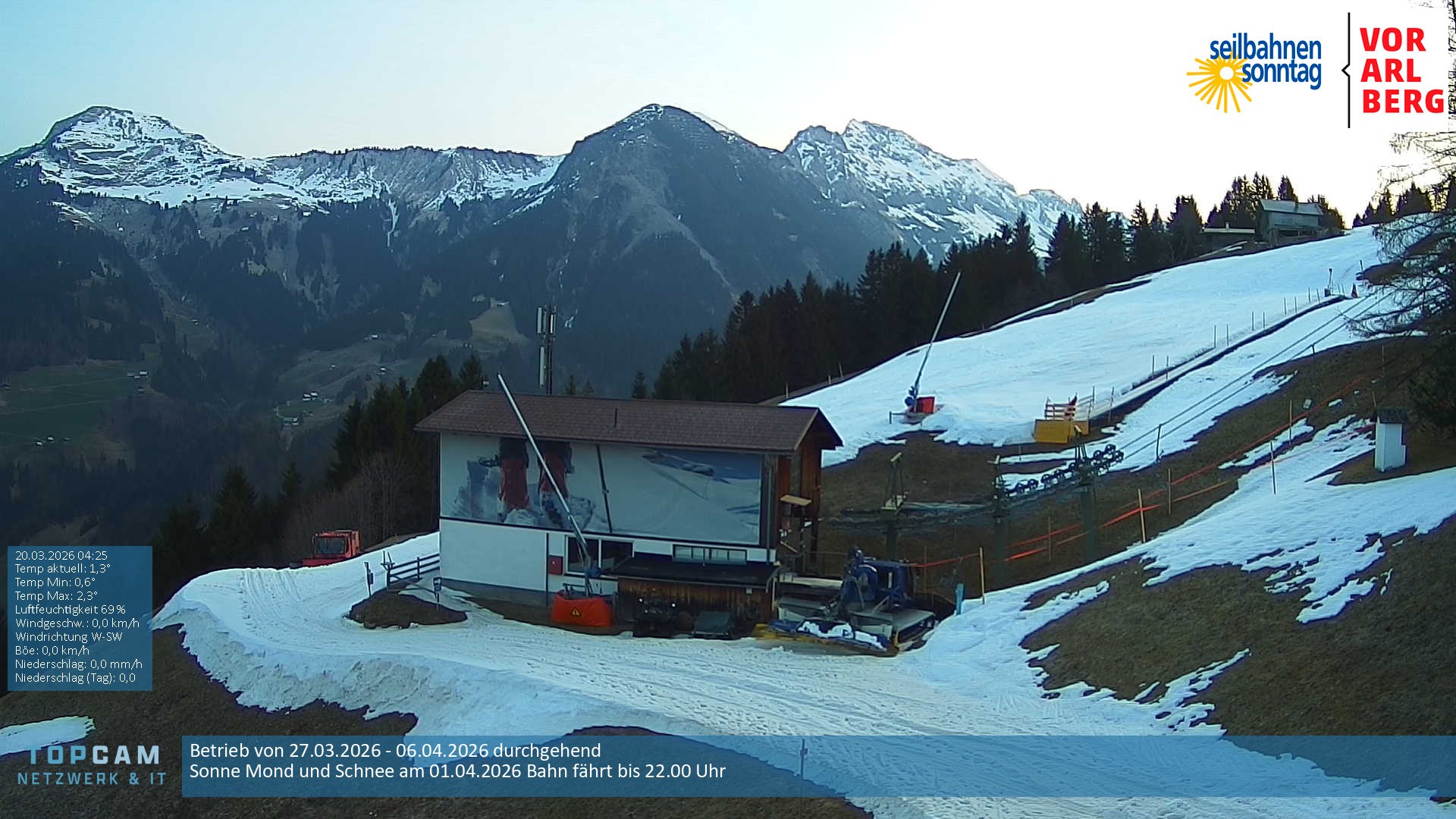 Archiv Foto Webcam Bergstation Pendelbahn in Sonntag