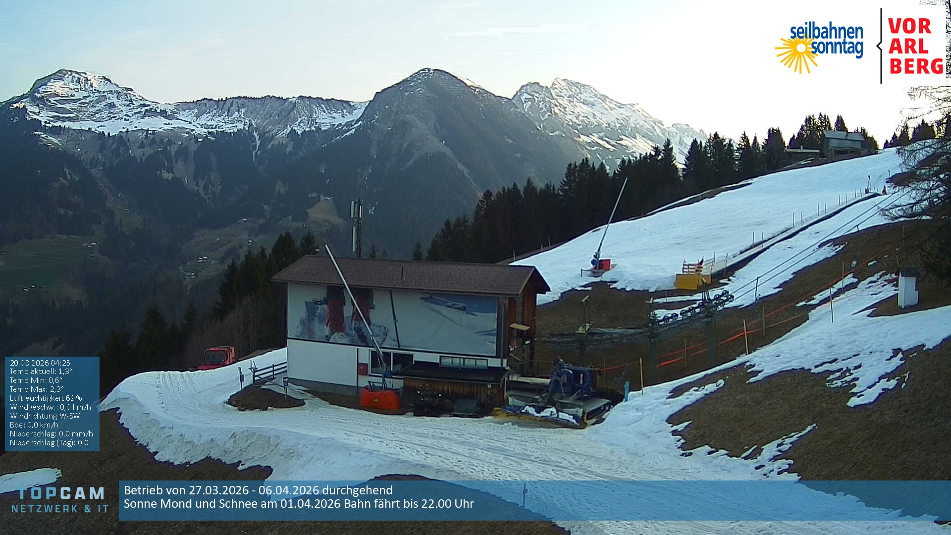 Archiv Foto Webcam Bergstation Pendelbahn in Sonntag