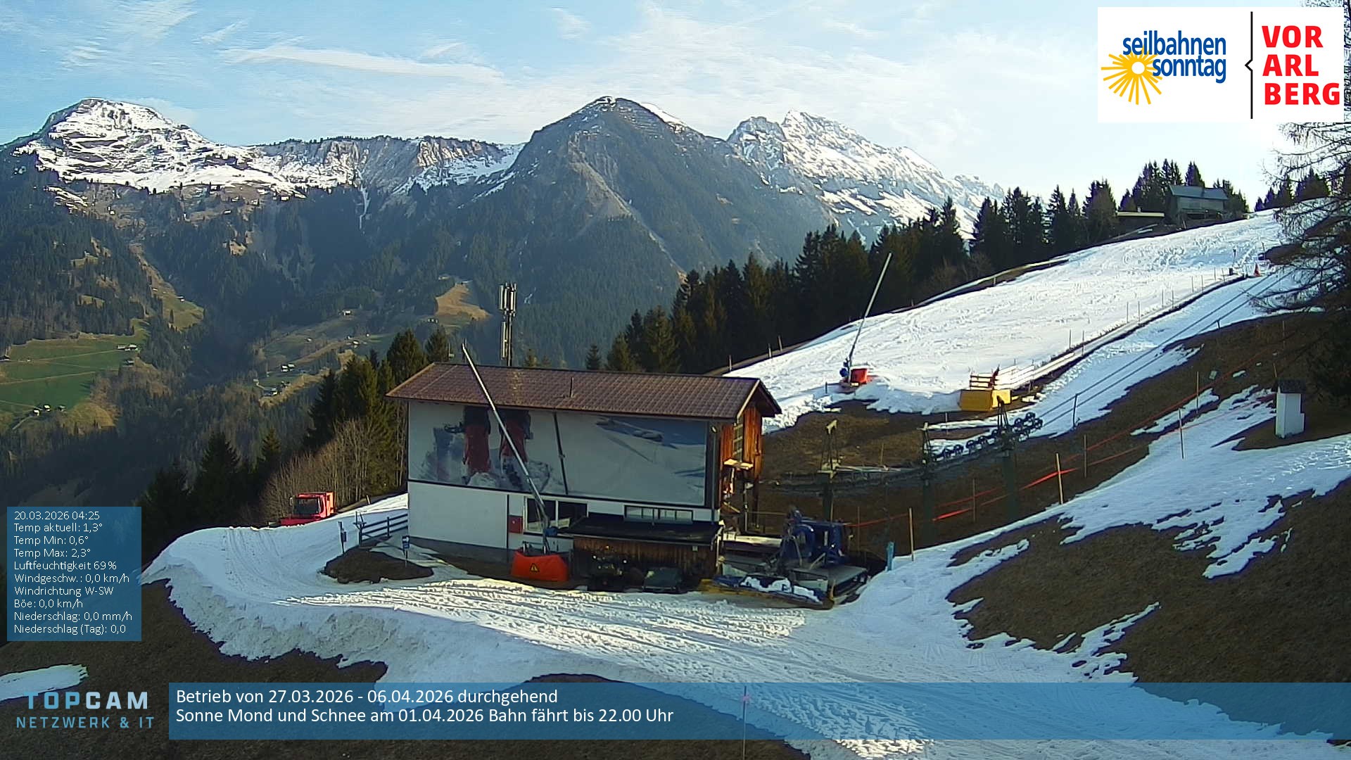 Archiv Foto Webcam Bergstation Pendelbahn in Sonntag